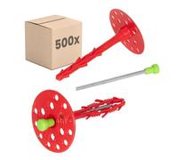 PROTEKTOR 500x Chevilles d'isolation Ø8x180mm avec clou acier pour ITE & isolation extérieure, chevilles à frapper certifiées ETA toutes catégories