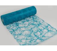 Protinam Sizoweb Chemin de Table Rouleau de 25 mètres pour la décoration de diverses Occasions comme Pâques, Noël, Mariage, baptême (Dimensions : 30 cm x 25 m, très résistant), Couleur Turquoise