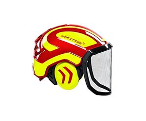 Protos 204002-10-12 Forest Casque de sécurité, Jaune/rouge, Taille unique