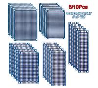 Prototype de carte PCB bleu, cartes de circuit imprimé double face pour projet de soudure de bricolage, 5/10 pièces, 2x8, 3x7, 4x6, 5x7, 7x9cm 3x 7 5PCs