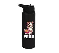 Proud Peruvian Llama Parade: Cultural Peru Pride Souvenir Stainless Steel Insulated Water Bottle