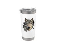 Proud Wolf Dad Fête des pères Alpha Animal Gobelet isotherme en acier inoxydable double paroi