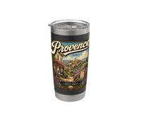 Provence France Vintage French Campagne Voyage Gobelet isotherme en acier inoxydable double paroi