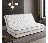 Provence literie Matelas Ferme pour Clic Clac 140x200 x 10 cm - Dim Assise 70 cm - Déhoussable Housse Lavable - 5 Zones de Confort - Ame Poli Lattex Haute Résilience - Hypoallergénique.