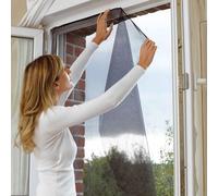Windhager Tulle Moustiquaire Fibre de verre, Toile Haut de Gamme en Ibre de Verre, Protection Eficace contre les insectes, 100 x 130 cm, Anthracite, 03495