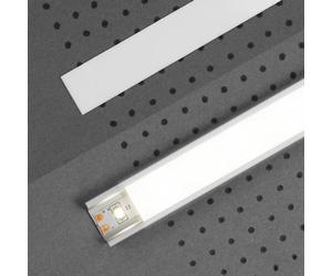 PROVISTON Cache en plastique ""No.003"" Blanc Pour profilé aluminium LED 2000 mm Eclairage à Led Eclairage indirect Barres à LED