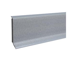 PROVISTON Lot de 10 plinthes en plastique - 12,8 x 60 x 2500 mm - Mousse rigide en PVC - Gris - À coller, clips, vis et clous, plinthe souple teintée dans la masse - 25 m