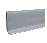 PROVISTON Lot de 5 plinthes en plastique - 12,8 x 60 x 2 500 mm - Mousse rigide en PVC - Gris - À coller, clips, vis et clous, lèvre souple teintée dans la masse - 12,5 m