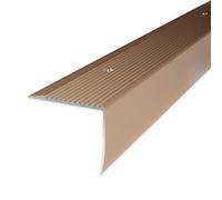 PROVISTON | Nez de marche | Alu anodisé | Bronze clair | Largeur 50 mm | Hauteur 28 mm | Longueur 1000 mm | Nez de marche à visser | Nez de marche escalier | Cornière alu | 1 pièce