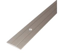 PROVISTON Profilé de jonction | 1,8 x 38 x 1000 mm | Rail de jonction Barre de transition Profil de sol Bande de recouvrement en aluminium anodisé Fini acier inoxydable Perforé