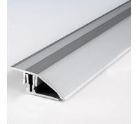PROVISTON | Profilé de rattrapage à clipser | Alu anodisé | 41 x 11-15 x 1000 mm | Argent | À visser | Barre de seuil rattrapage à clipser | Barre à niveau | 1 pc