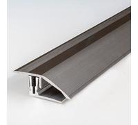 PROVISTON | Profilé de rattrapage à clipser | Alu anodisé | 41 x 11-15 x 1000 mm | Aspect acier inoxydable | À visser | Barre de seuil rattrapage à clipser | Barre à niveau | 1 pc