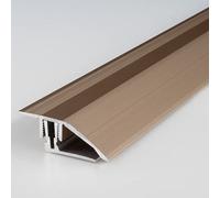 PROVISTON | Profilé de rattrapage à clipser | Alu anodisé | 41 x 11-15 x 1000 mm | Bronze clair | À visser | Barre de seuil rattrapage à clipser | Barre à niveau | 1 pc