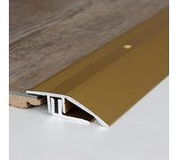PROVISTON | Profilé de rattrapage| Alu anodisé | 44 x 7-15 x 2700 mm | Or | Barre de jonction à visser | Barre de seuil de rattrapage de niveau | 1 pièce