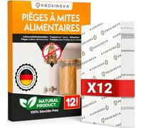 Proxinova Anti Mites Alimentaires piège adhésif Cuisine Garde-Manger Mythe Alimentaire Surveillance 100% Naturelle sans biocide phéromone Longue durée - 12 Cartes - Made in Germany