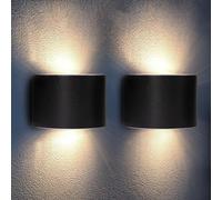 Proxinova Applique Murale Exterieur Solaire LED, Lampe à Double Luminaire Exterieur avec Capteur Crépusculaire Pour l'éclairage de Jardin Solaire, Lampe Solaire d'extérieur Étanche IP65, Lot de 2
