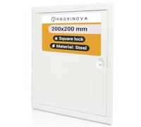 Proxinova Trappe de Visite Métallique 200x200 mm, Laquée Blanche Résistante pour Extérieur, Trappe pour Comble, Plafond, Baignoire et Boîtes à Fusibles, Dissimule les Fils et les Tuyaux