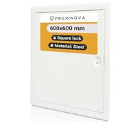 Proxinova Trappe de Visite Métallique 600x600 mm, Laquée Blanche Résistante pour Extérieur, Trappe pour Comble, Plafond, Baignoire et Boîtes à Fusibles, Dissimule les Fils et les Tuyaux