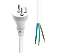 ProXtend PC-KOE-002W-M Cordon d'alimentation Danemark 2 m blanc, avec fiche mâle type K et extrémité libre, 3G1.0 mm², 250V 16A