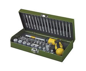 PROXXON 2223104 - Estuche destor-carraca articulable 1/4" 54pc Gris