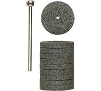 Proxxon Disques à tronçonner en silicium-carbure - Set de 10 avec porte-outil