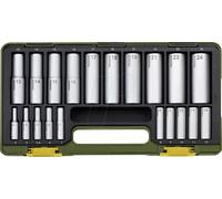 PROXXON 23292 - Jeu de clés à douille, profondes, 1/2"+ 1/4", 20 pièces