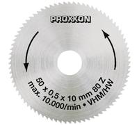 Proxxon Lame de scie circulaire 28011 Ø 50 mm Carbure 80 dents Alésage 10 mm Ép. 0,5 mm