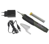Proxxon 28142 Poste à souder électronique sans fil EL/A (éclairage des points de soudure, batterie 3,6 V/2,0 Ah, température 470 °C, capot de protection, étain à souder, chargeur)