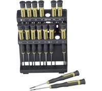 Proxxon Micromot MICRO pour lélectronique et la mécanique de précision Jeu de tournevis 15 pièces vis à fente, cruciforme Phillips, 6 pans intérieurs (TX), 6