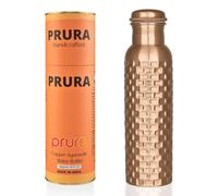 PRURA Bouteille d'eau ayurvédique anti-fuite en cuivre pour le sport, la gym, l'extérieur, le yoga