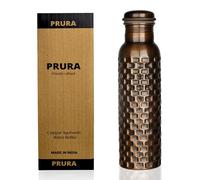 Prura Bouteille d'eau en cuivre pur ayurvédique anti-fuite 900ml/30oz Design 11