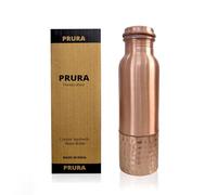 Prura Bouteille d'eau en cuivre pur ayurvédique anti-fuite 900ml/30oz Design 5