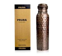 Prura Bouteille d'eau en cuivre pur ayurvédique anti-fuite 900ml/30oz Modèle 21