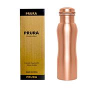 Prura Bouteille d'eau en cuivre pur ayurvédique anti-fuite 900ml/30oz Motif 3