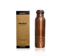 Prura Bouteille d'eau en cuivre pur ayurvédique anti-fuite 900ml/30oz Motif 4