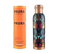PRURA Bouteille d'eau en cuivre - Vaisselle ayurvédique anti-fuite, fût en cuivre pour le sport, la gym, l'extérieur, le yoga