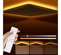 Psatfito G Plafonnier LED, 24W 3200LM 30cm Dimmable Avec Télécommande 6500K-3000K, Mémoire Dimmable Carré Intelligent Salle de Bain Lumières Rétroéclairage Pour Cuisine, Chambre à Coucher, Blanc