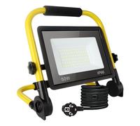 Psatfito G Projecteur de Chantier Led 50w, Lampe de Chantier 5400 Lm, Lampe Chantier 6000k Lumière Blanche, Ip66 Étanche, Prise Ue Lampes de Chantier Avec Fil de 3,5mpour Atelier, Garage, Jardin
