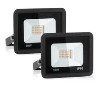 Psatfito G Projecteur LED 10w, 1080 Lm Projecteur LED Extérieur, Étanchéité Ip66 Lumière Blanche Chaude 3000k Éclairage de Sécurité Extérieur pour Entrepôt, Garage, Arrière-Cour, 2 pièces
