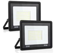 Psatfito G Projecteur LED 50w, 5400 Lm Projecteur LED Extérieur, Étanchéité Ip66 Lumière Blanche du jour 6000k Éclairage de Sécurité Extérieur pour Entrepôt, Garage, Arrière-Cour, 2 pièces