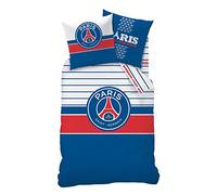 PSG LOGO Parure de lit Enfant | 100% Coton | OEKO-TEX | Housse de couette 140x200cm + 1Taie d'oreiller 63x63cm | Imprimé Gaçon | Bleu