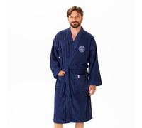 PSG Peignoir homme avec poches Paris-Saint-Germain | 100% Coton | OEKO-TEX | Taille L | Bleu