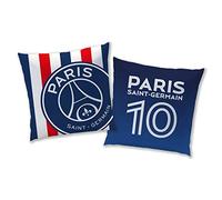 PSG Rayures Coussin Double Face 40x40 cm| 100% Polyester | Oeko-TEX | Imprimé Garçon Paris Saint Germain | Bleu