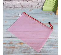 Pssopp 10 Pièces A4 Sac à Fermeture éclair en Maille PVC Organisateur de Documents Dossier Conception Portative avec Double Poche pour Fichiers Cartes Certificats Express (rose clair)
