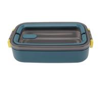 Pssopp Boîte à en Acier Inoxydable, Récipient à Déjeuner 700 Ml, 4 Compartiments, Récipient Alimentaire isolé étanche pour Bureau, école, Pique-nique, Adultes (Bleu élégant)