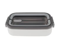 Pssopp Boîte à en Acier Inoxydable, Récipient à Déjeuner 700 Ml, 4 Compartiments, Récipient Alimentaire isolé étanche pour Bureau, école, Pique-nique, Adultes (WHITE)
