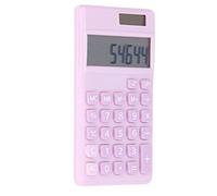 Pssopp Calculatrice de Poche à Batterie Solaire à 8 Chiffres, Double Alimentation, Grand écran, Gros Boutons Sensibles pour Calculatrices de Bureau avec Design Couleur Bonbon (Violet rosé pâle)