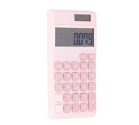 Pssopp Calculatrice de Poche à Batterie Solaire à 8 Chiffres, Double Alimentation, Grand écran, Gros Boutons Sensibles pour Calculatrices de Bureau avec Design Couleur Bonbon (Rose)