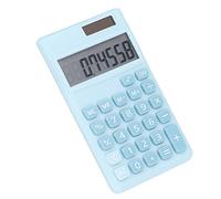 Pssopp Calculatrice de Poche à Batterie Solaire à 8 Chiffres, Double Alimentation, Grand écran, Gros Boutons Sensibles pour Calculatrices de Bureau avec Design Couleur Bonbon (Blue)