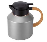 Pssopp Carafe à café Thermique, 1,8 L en Acier 316 Isolée Sous Vide | Pichet de Service, Corps de qualité Alimentaire, Manche en Grain de Bois, Utilisation à la Maison et au Bureau, thé et Eau